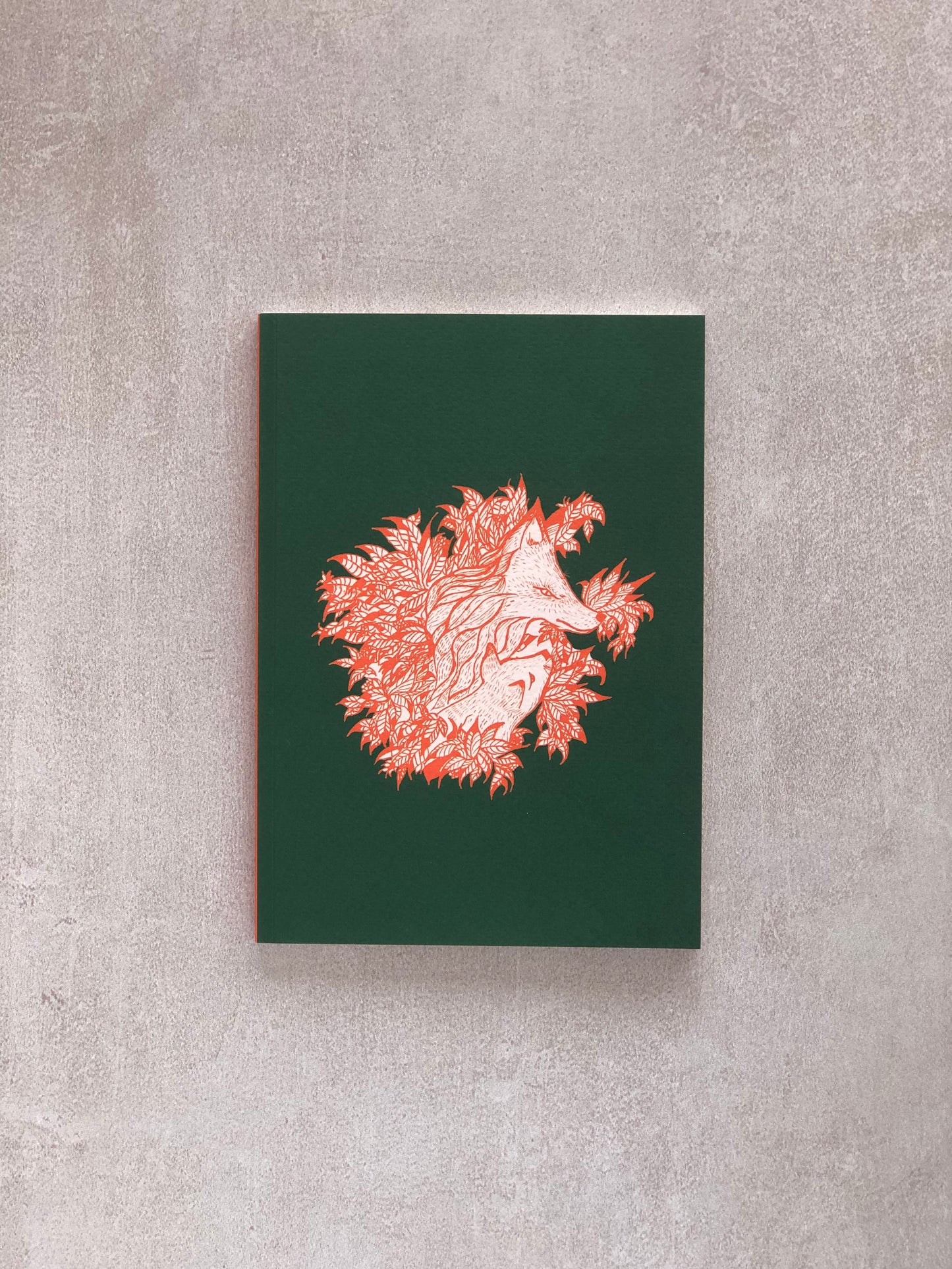 Carnet les renards, sur fond neutre, papeterie artisanale L'atelier des Reloups
