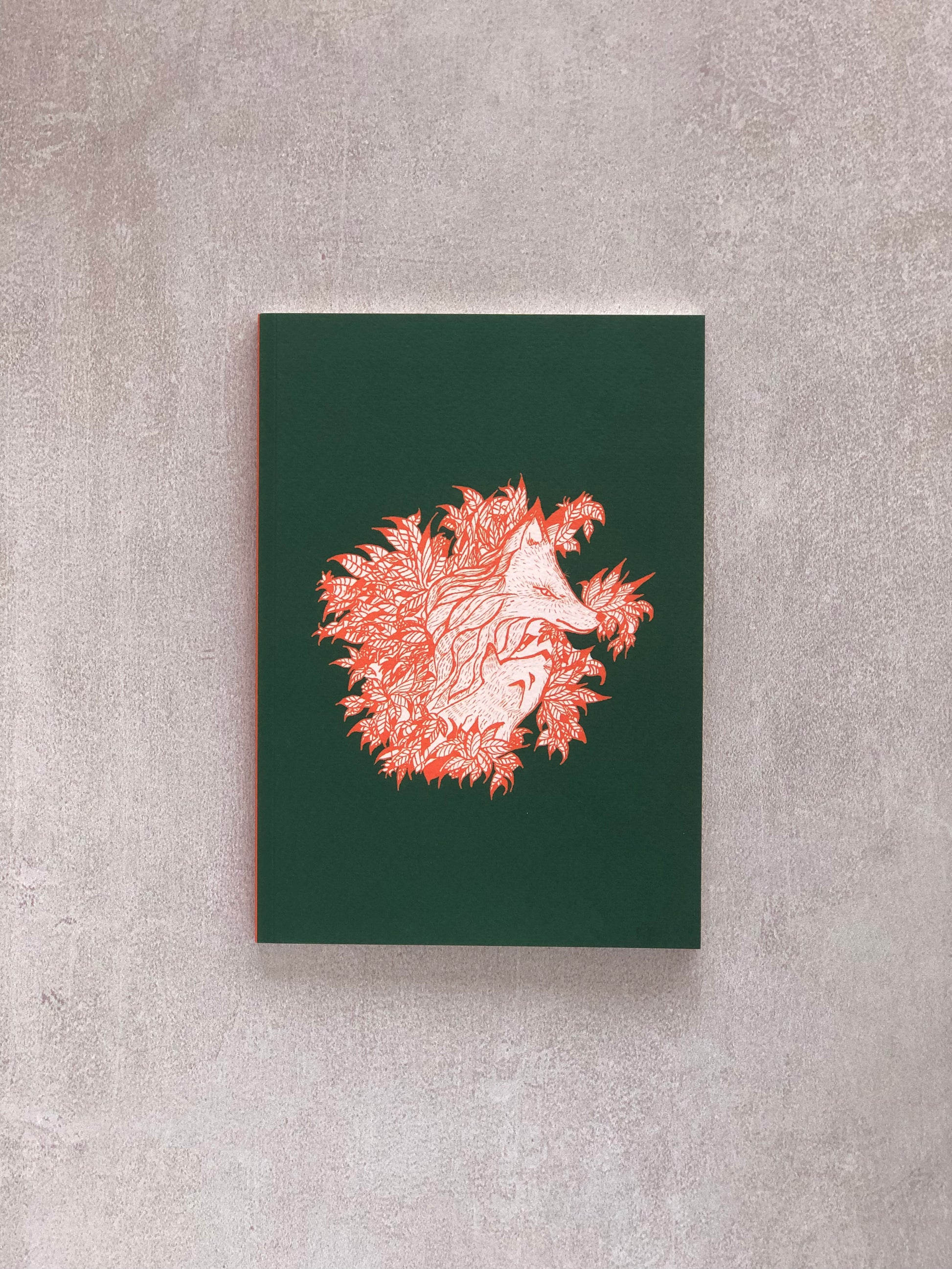 Carnet les renards, sur fond neutre, papeterie artisanale L'atelier des Reloups