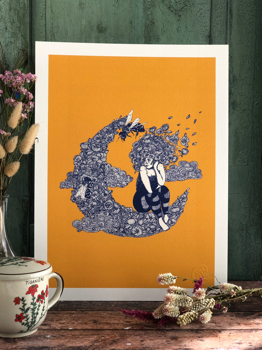 Affiche - La lune butineuse