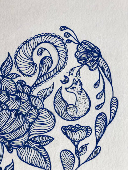 photo qui détaille une partie du dessin coeur de louve